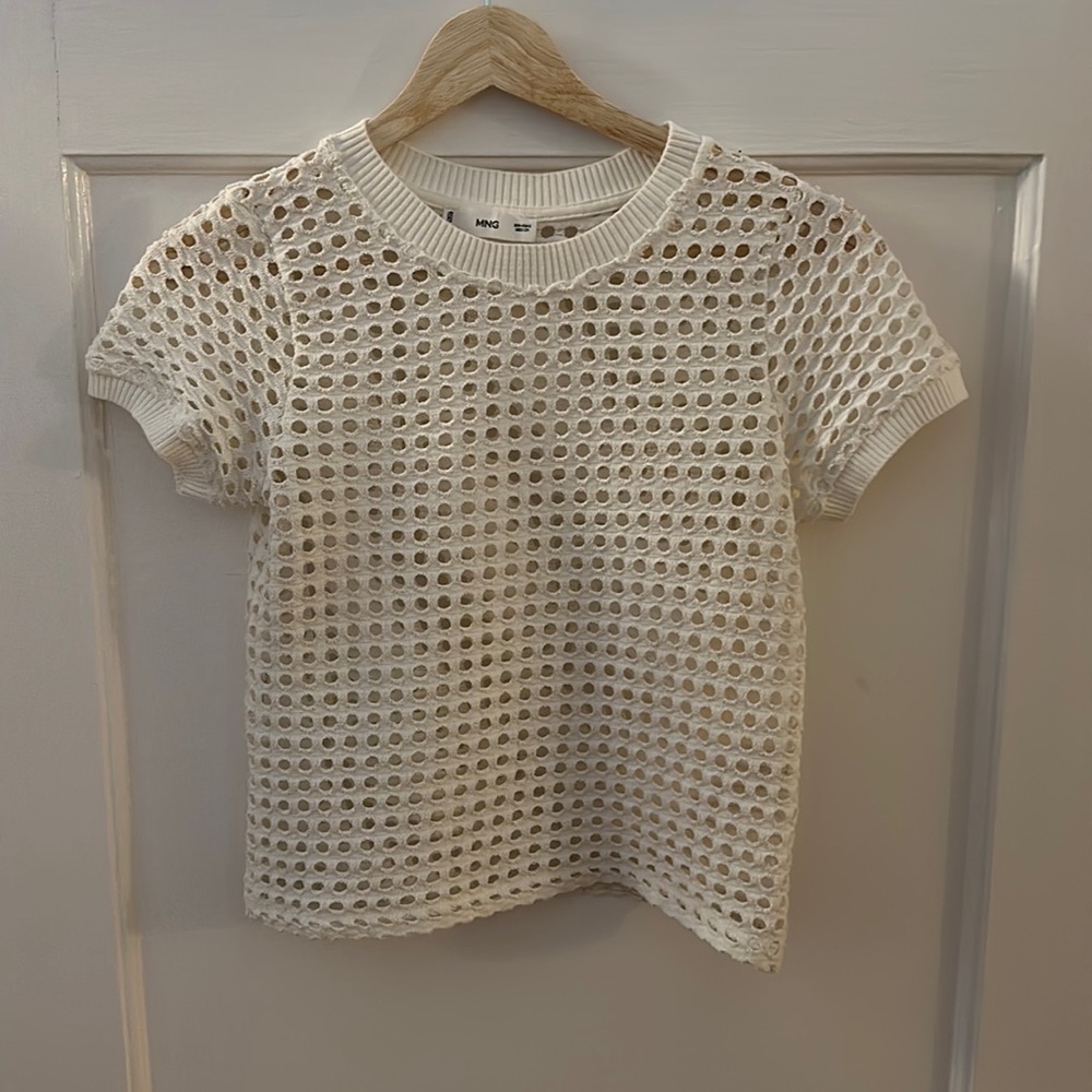Mango Open Work Tee